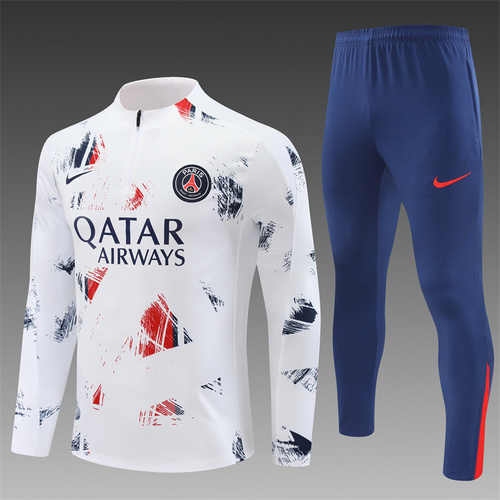 24/25 PSG white camouflage half zip Tracksuit