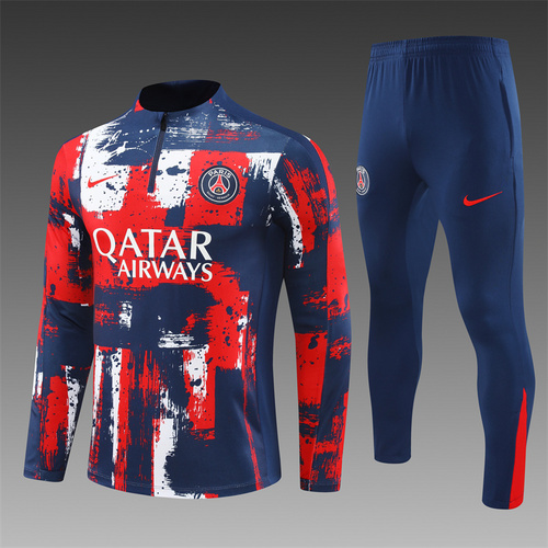 24/25 PSG Red Blue camouflage half zip Tracksuit