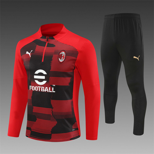 24/25 Ac Milan red half zip Tracksuit