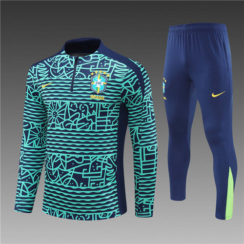 24/25 Brazil Lake Blue half zip tracksuit