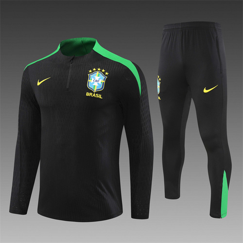 24/25 Brazil black half zip tracksuit