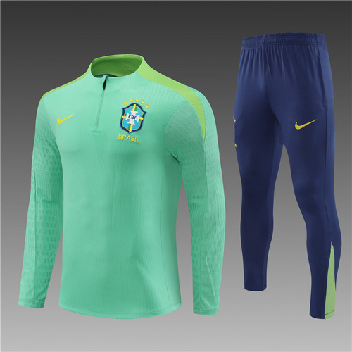 24/25 Brazil green half zip tracksuit