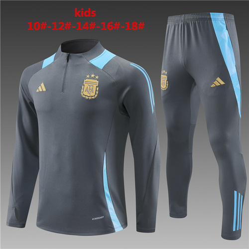 24/25 Argentina dark gray half zip kids Tracksuit