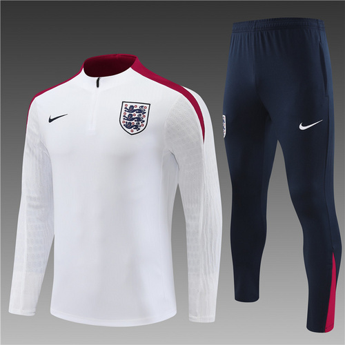 24/25 England White half zip Tracksuit