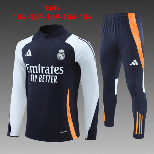 24/25 Real Madrid royal blue Kid half zip Tracksuit