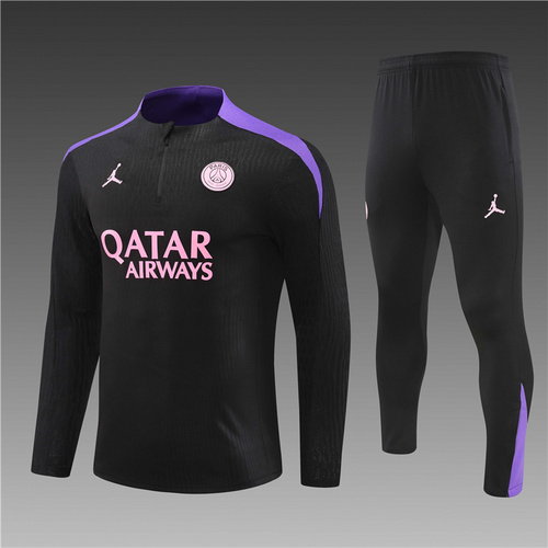 24/25 PSG Black purple half zip Tracksuit