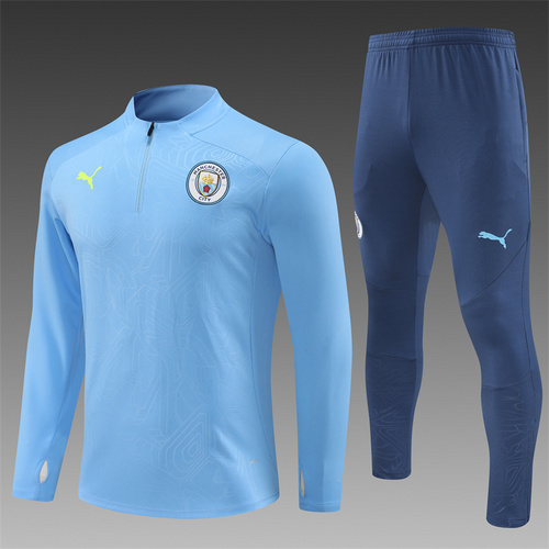 24/25 Manchester City Light Blue half zip Tracksuit Steel stamp