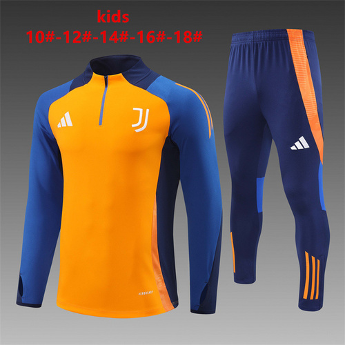 24/25 Juventus orange yellow Kid half zip Tracksuit