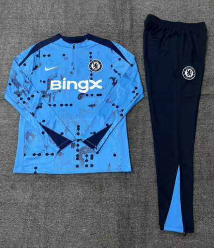 24/25 Chelsea light blue Kid half zip Tracksuit Camouflage