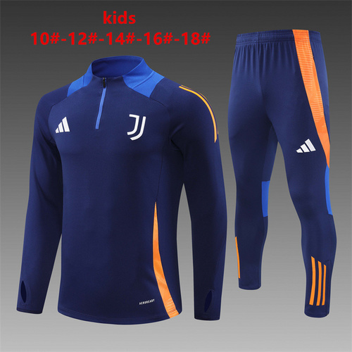 24/25 Juventus Royal Blue Kid half zip Tracksuit