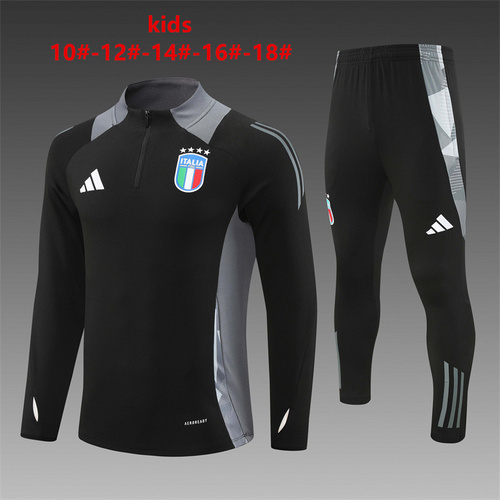 24/25 Italy Kid half zip Tracksuit black