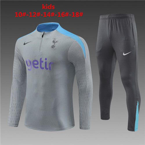 24/25 Tottenham light gray Kid half zip Tracksuit