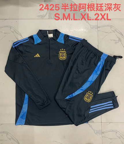 24/25 Argentina dark grey half zip Tracksuit