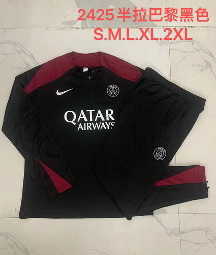 24/25 PSG black half zip Tracksuit