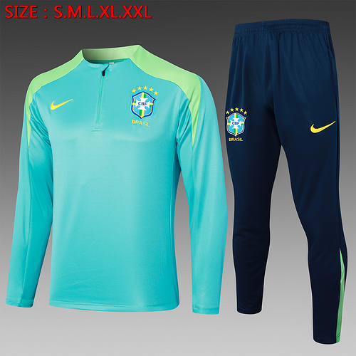 24/25 Brazil Lake Blue half zip tracksuit