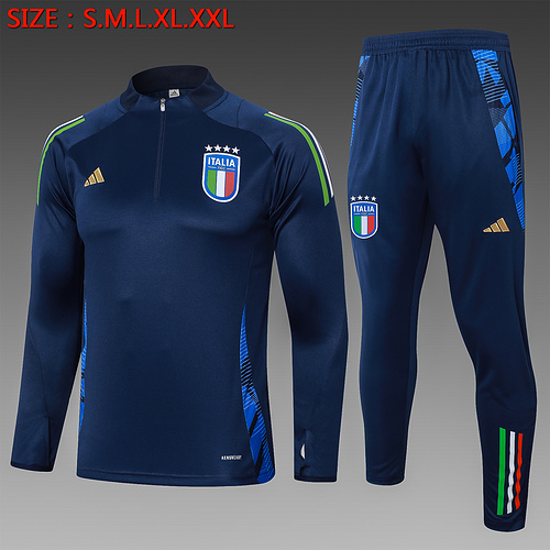 24/25 Italy half zip Tracksuit royal blue