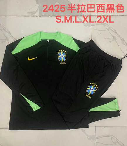 24/25 Brazil black half zip tracksuit