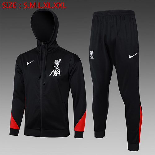 24/25 Liverpool hooded jacket sets black