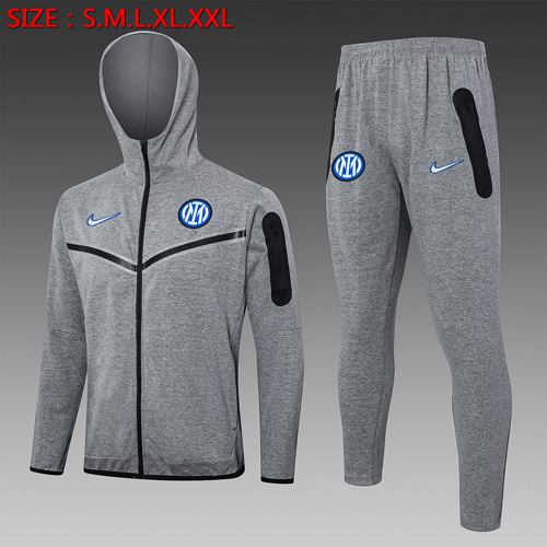 24/25 Inter Milan gray hooded Jacket Sets