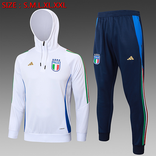 24/25 Italy white half zip Hooded Jacket sets