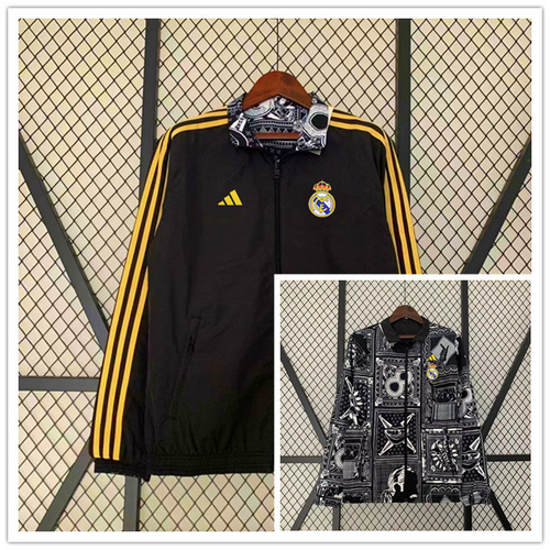 24/25 Real Madrid Black print double-sided windbreaker