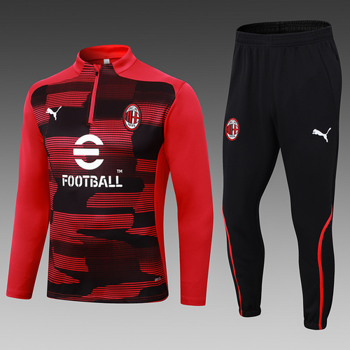 24/25 Ac Milan red and black half zip Tracksuit