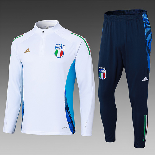 24/25 Italy half zip Tracksuit white