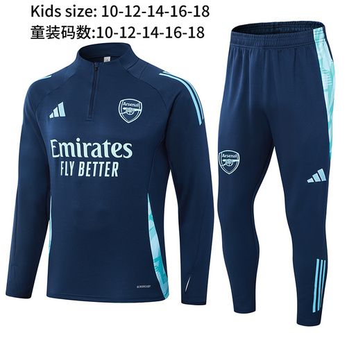 24/25 Arsenal royal blue half zip kid Tracksuit