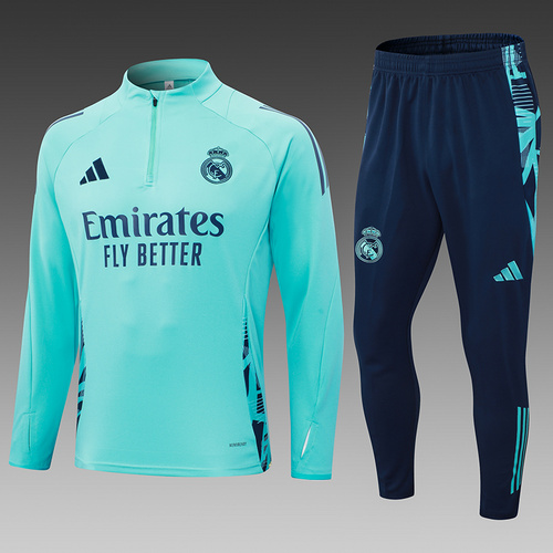 24/25 Real Madrid light green half zip Tracksuit