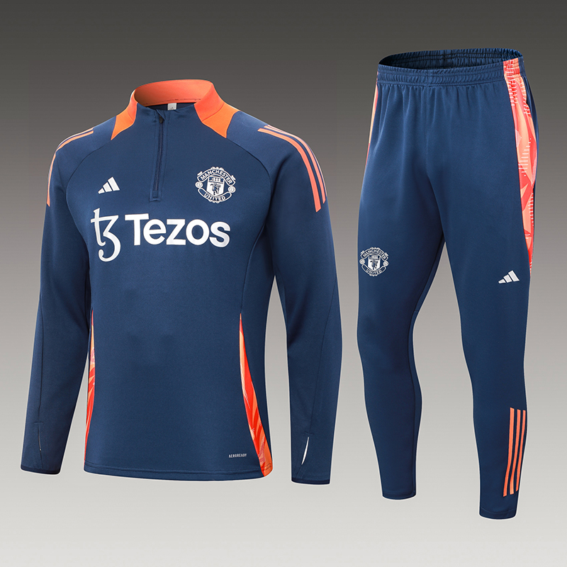 24/25 Manchester United royal blue half zip Tracksuit