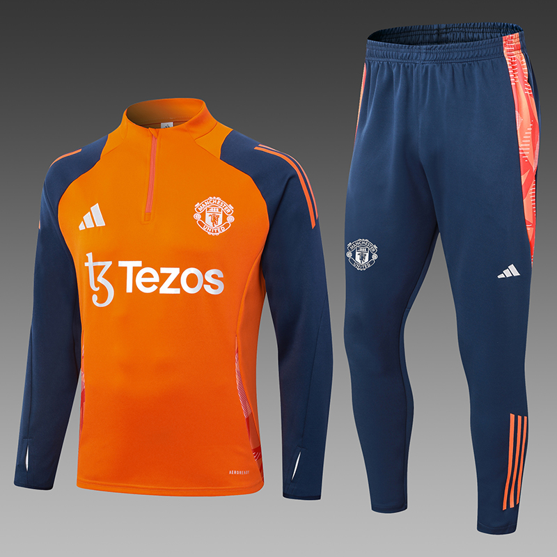 24/25 Manchester United orange half zip Tracksuit