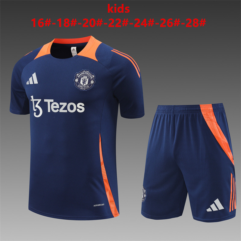 24/25 Manchester United royal blue Kid Training Kits