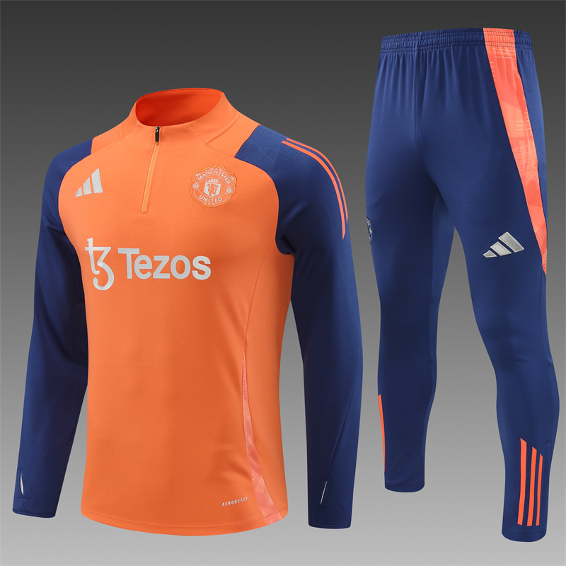 24/25 Manchester United Orange half zip Tracksuit