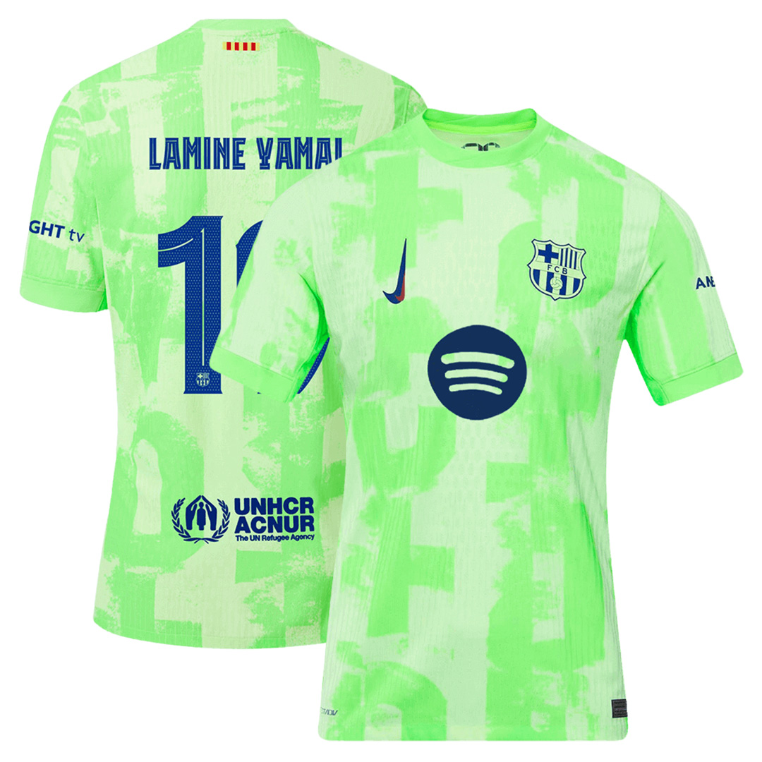 LAMINE YAMAL 19 Barcelona Third Spotify Logo Without Text Match Jersey 2024/25 - UCL Font