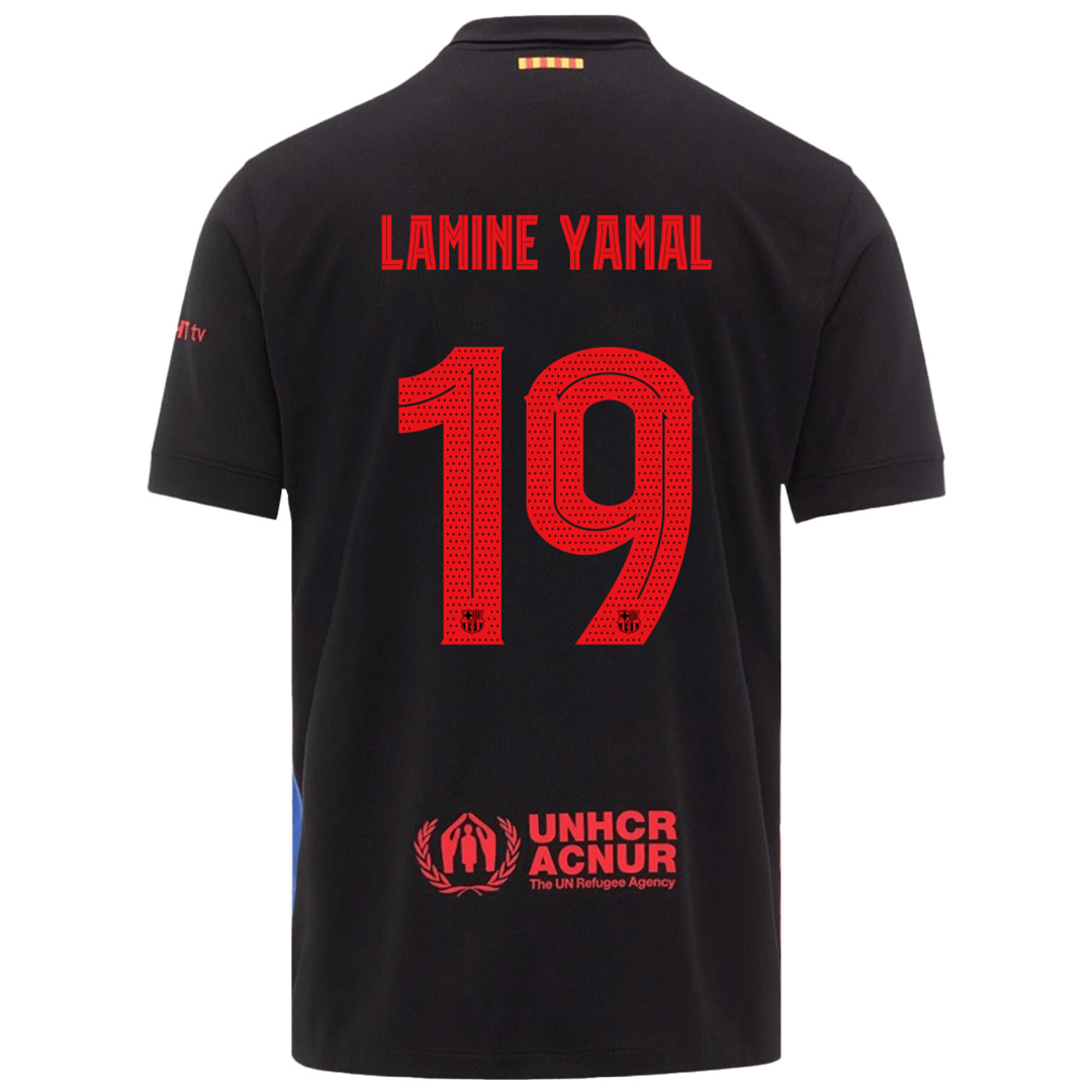 LAMINE YAMAL 19 Barcelona Away Spotify Logo Without Text Jersey Player Version 2024/25- UCL Font