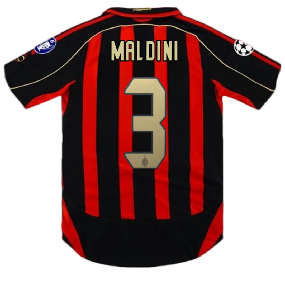 MALDINI 3 Retro AC Milan UCL Home Jersey 2006/07