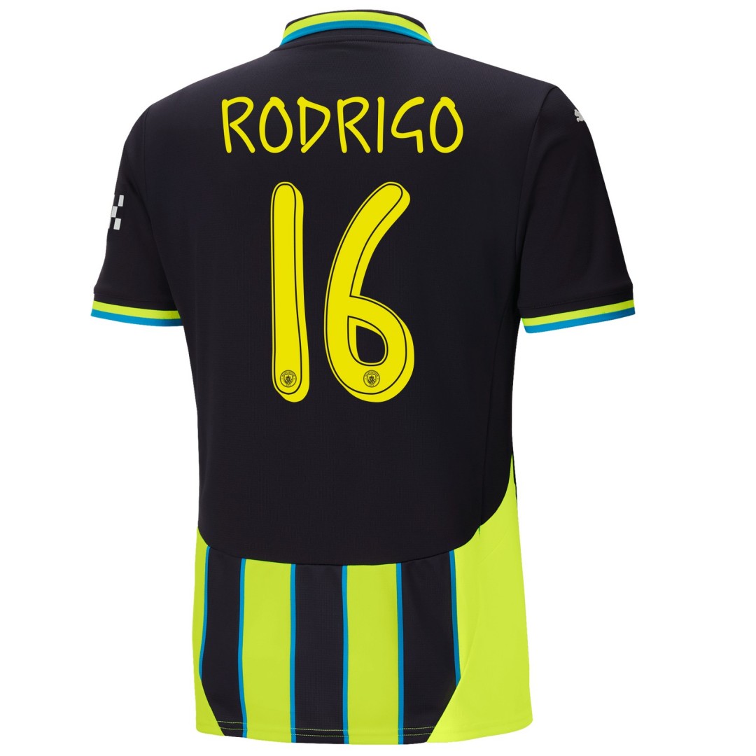 RODRIGO 16 Manchester City Away Jersey 2024/25 - UCL Font