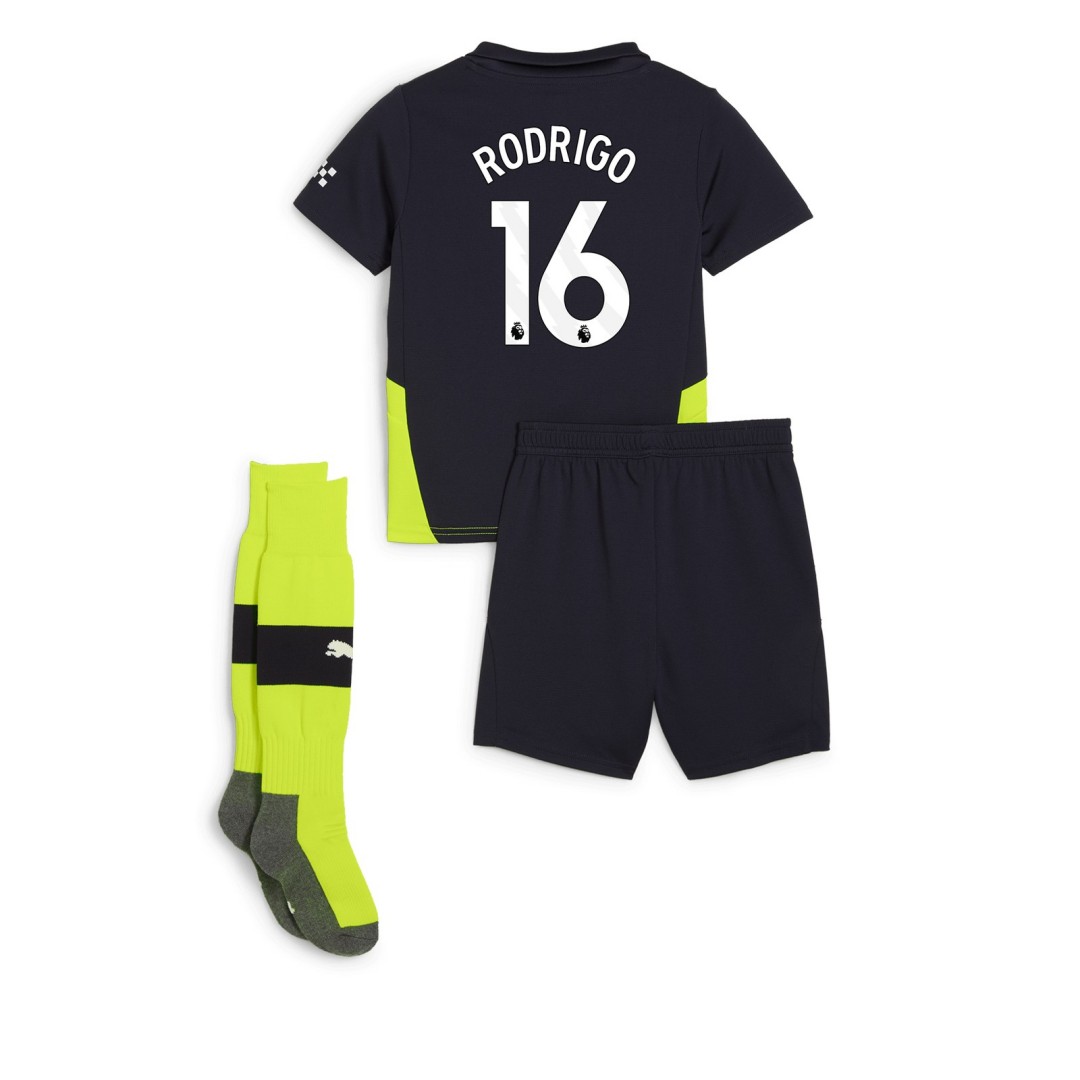 RODRIGO 16 Kids Manchester City Away Full Jersey Kit 2024/25