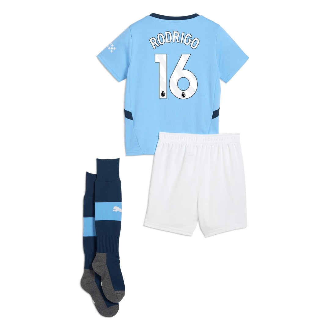 RODRIGO 16 Kids Manchester City Home Full Jersey Kit 2024/25