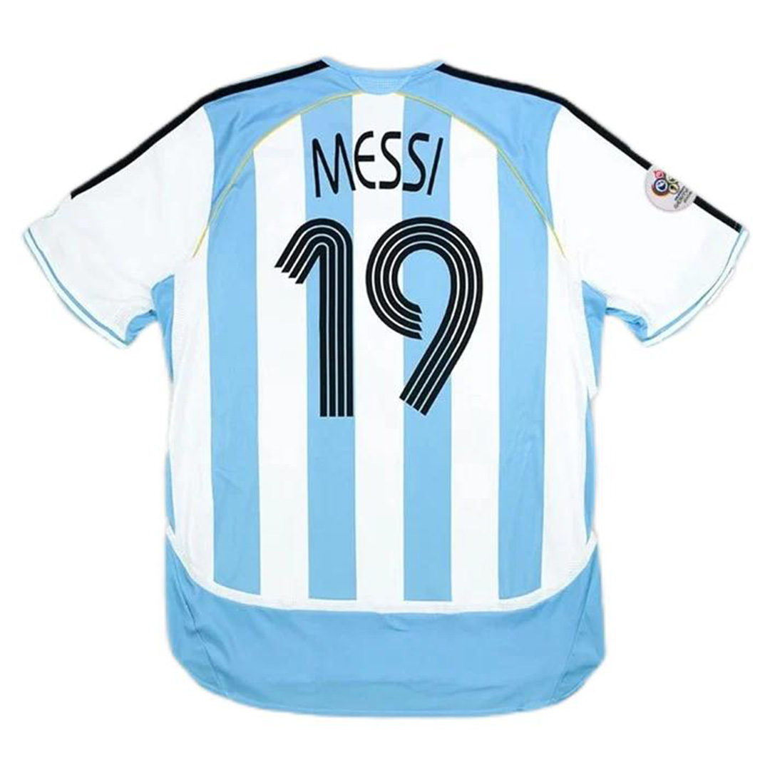 Messi 19 Retro Argentina Home Jersey World Cup 2006