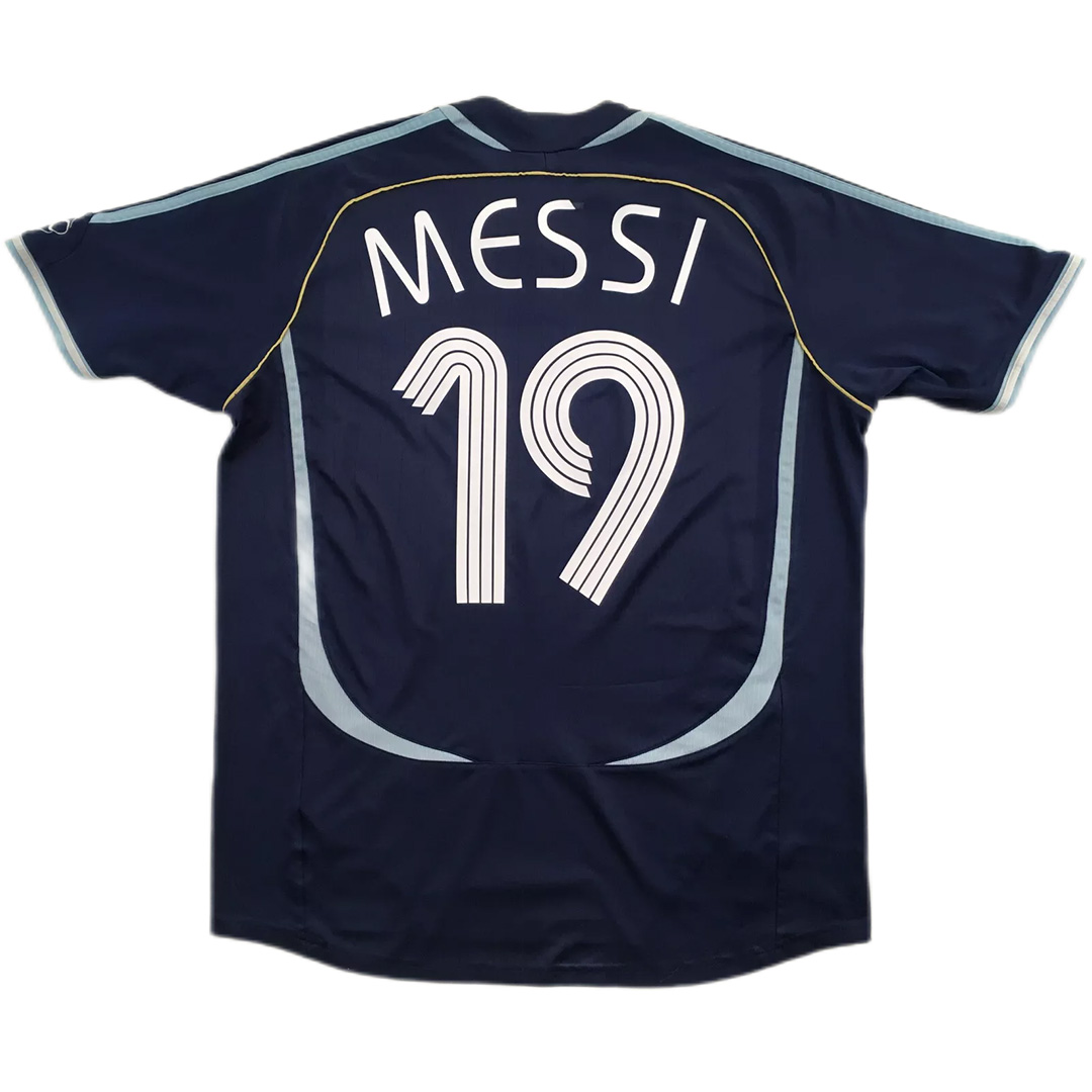 Messi 19 Argentina Retro Jersey Away World Cup 2006