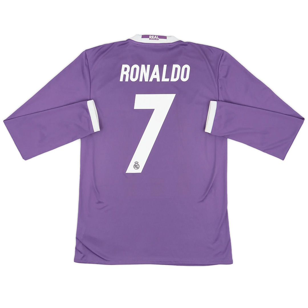 Ronaldo 7 Retro Real Madrid Long Sleeve Away Jersey 2016/17