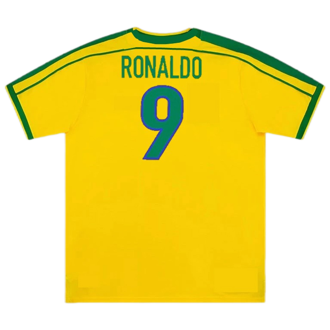 Ronaldo 9 Retro Brazil Home Jersey World Cup 1998