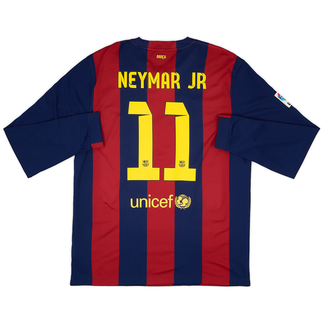 Neymar JR 11 Barcelona Home Long Sleeve Retro Jersey 2014/15