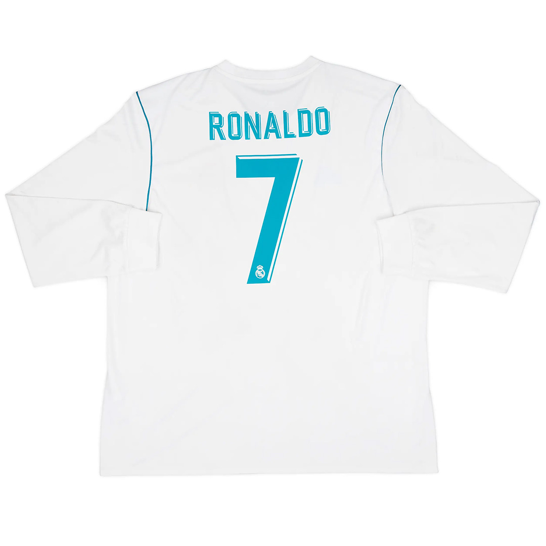 RONALDO 7 Retro Real Madrid Home Long Sleeve Jersey 2017/18