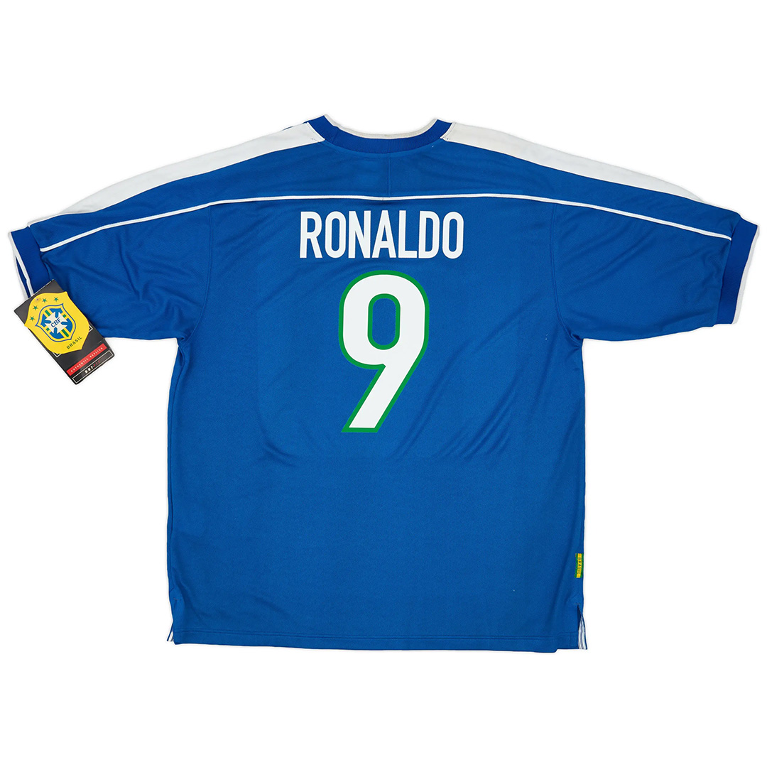 RONALDO 9 Retro Brazil Away Jersey World Cup 1998