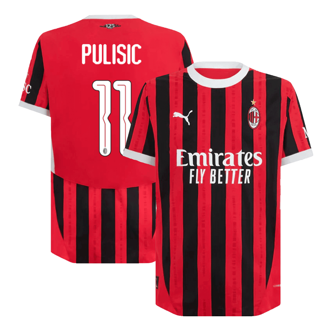 PULISIC 11 AC Milan Home Match Jersey 2024/25 - UCL Font