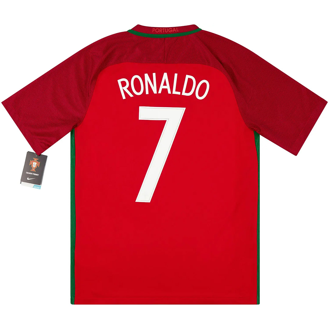 Ronaldo 7 Portugal Retro Jersey Home Euro Cup 2016