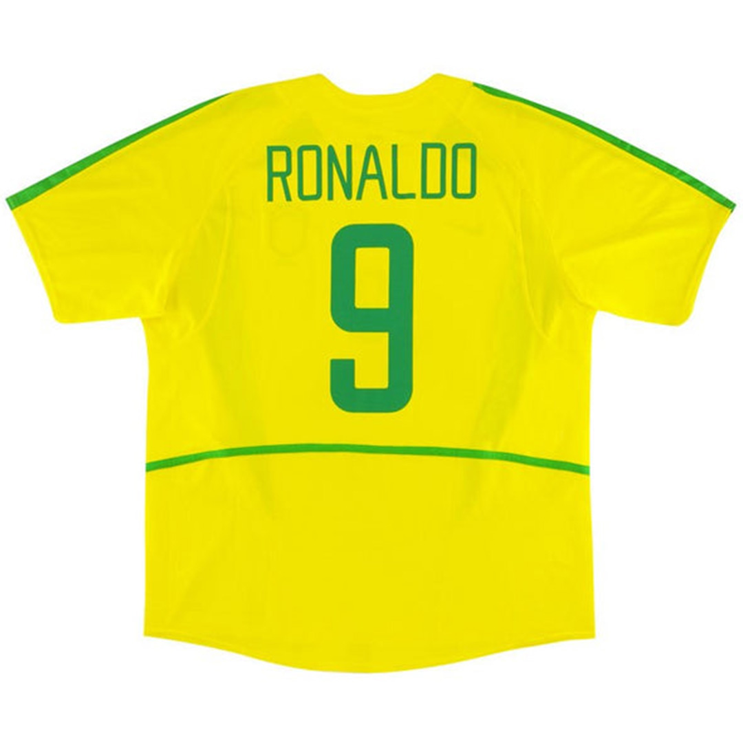 Ronaldo 9 Retro Brazil Home Jersey World Cup 2002