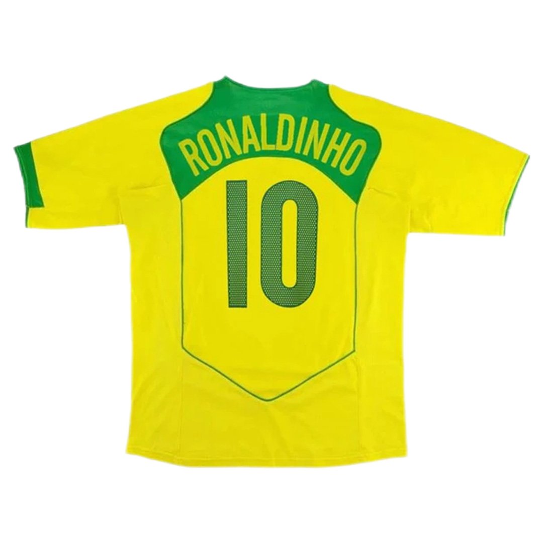 2004 Ronaldinho 10 Retro Brazil Home Jersey 2004